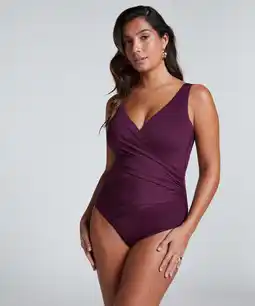 Hunkemoller Hunkemöller Badpak Shaping Shell Mesh Paars aanbieding