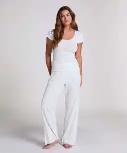Hunkemoller Hunkemöller Pyjamaset Rib Blauw aanbieding