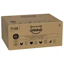 Zooplus 120 x 85g Whiskas Adult zakjes gevogelte selectie in gelei nat kattenvoer aanbieding