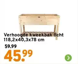 GAMMA Verhoogde kweekbak licht 118,2x40,3x78 cm aanbieding