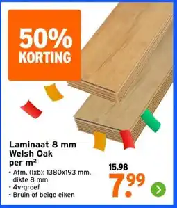 GAMMA Laminaat 8 mm Welsh Oak per m² aanbieding