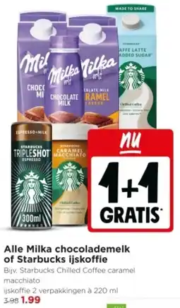 Jumbo Alle Milka chocolademelk of Starbucks ijskoffie aanbieding