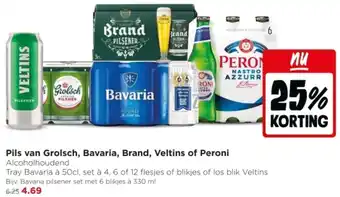 Pils van Grolsch, Bavaria, Brand, Veltins of Peroni Alcoholhoudend