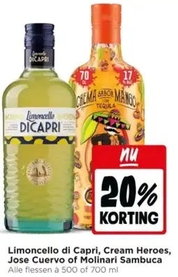 Jumbo Limoncello di Capri, Cream Heroes, Jose Cuervo of Molinari Sambuca aanbieding