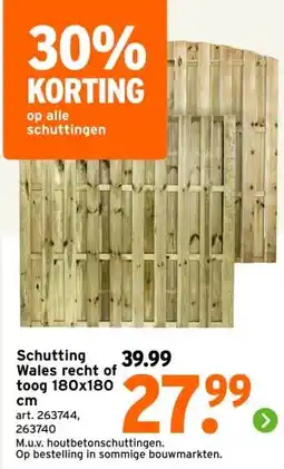 GAMMA Schutting Wales recht of toog 180x180 cm aanbieding