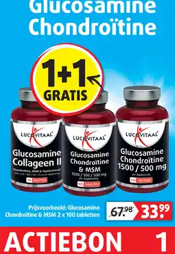 Lucovitaal Glucosamine Chondroitine Chondroitine & MSM 2 x 100 tabletten aanbieding