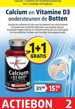 Lucovitaal Calcium en Vitamine D3 ondersteunen de Botten aanbieding