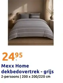 Action Mexx Home dekbedovertrek - grijs aanbieding