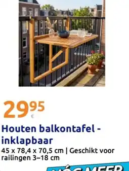 Action Houten balkontafel - inklapbaar aanbieding