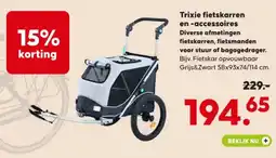 Pets Place Trixie fietskarren en accessoires aanbieding