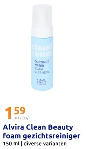 Action Alvira Clean Beauty foam gezichtsreiniger aanbieding