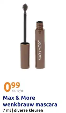 Action Max & More wenkbrauw mascara aanbieding