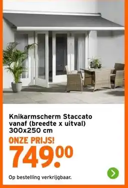 GAMMA Knikarmscherm Staccato vanaf (breedte x uitval) 300x250 cm aanbieding