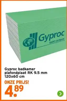 GAMMA Gyproc badkamer plafondplaat RK 9.5 mm 120x60 cm aanbieding