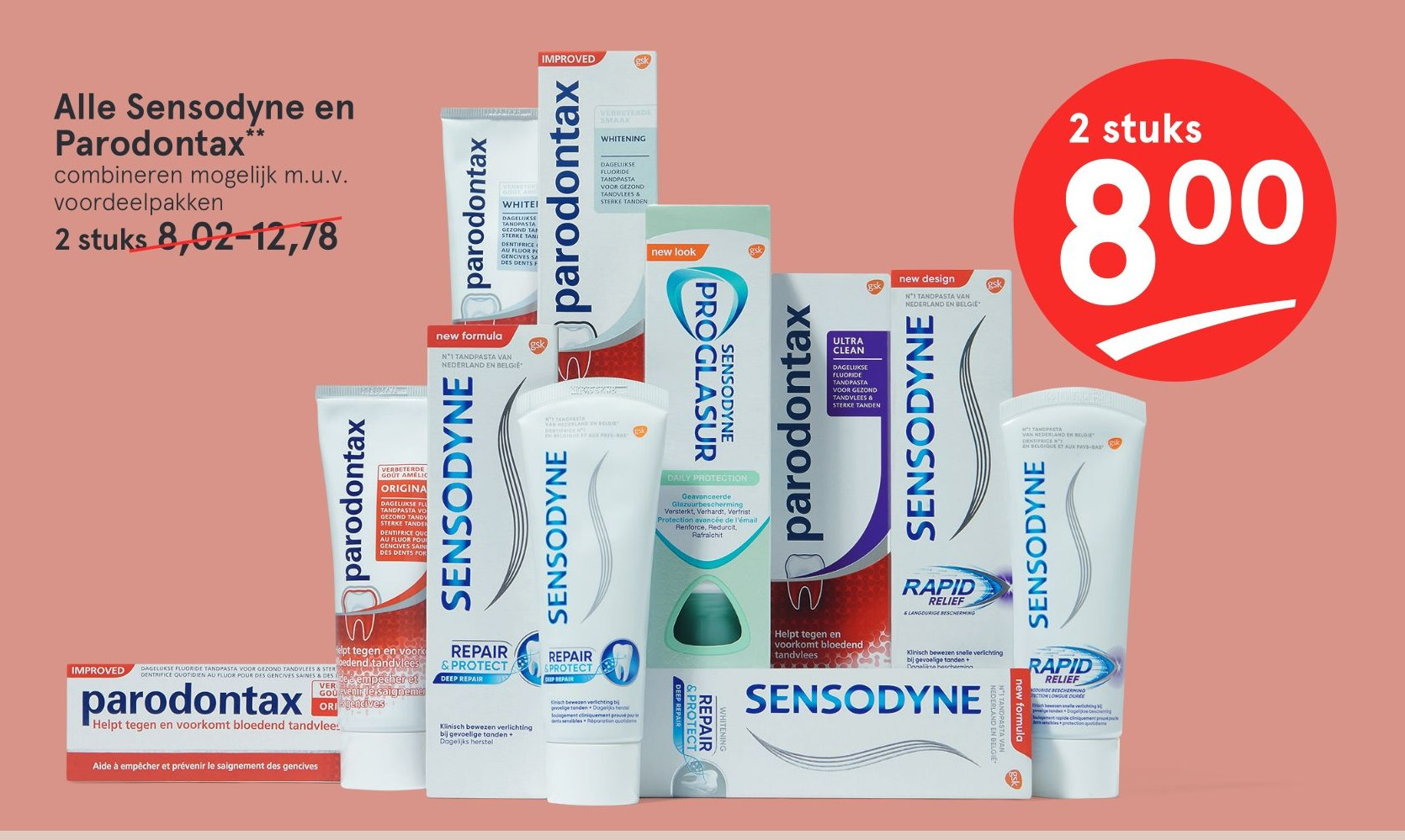 Alle Sensodyne en Parodontax ** aanbieding bij Etos