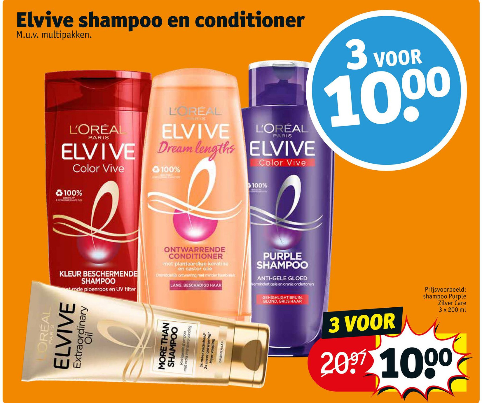 Elvive shamp00 en conditioner aanbieding bij Kruidvat