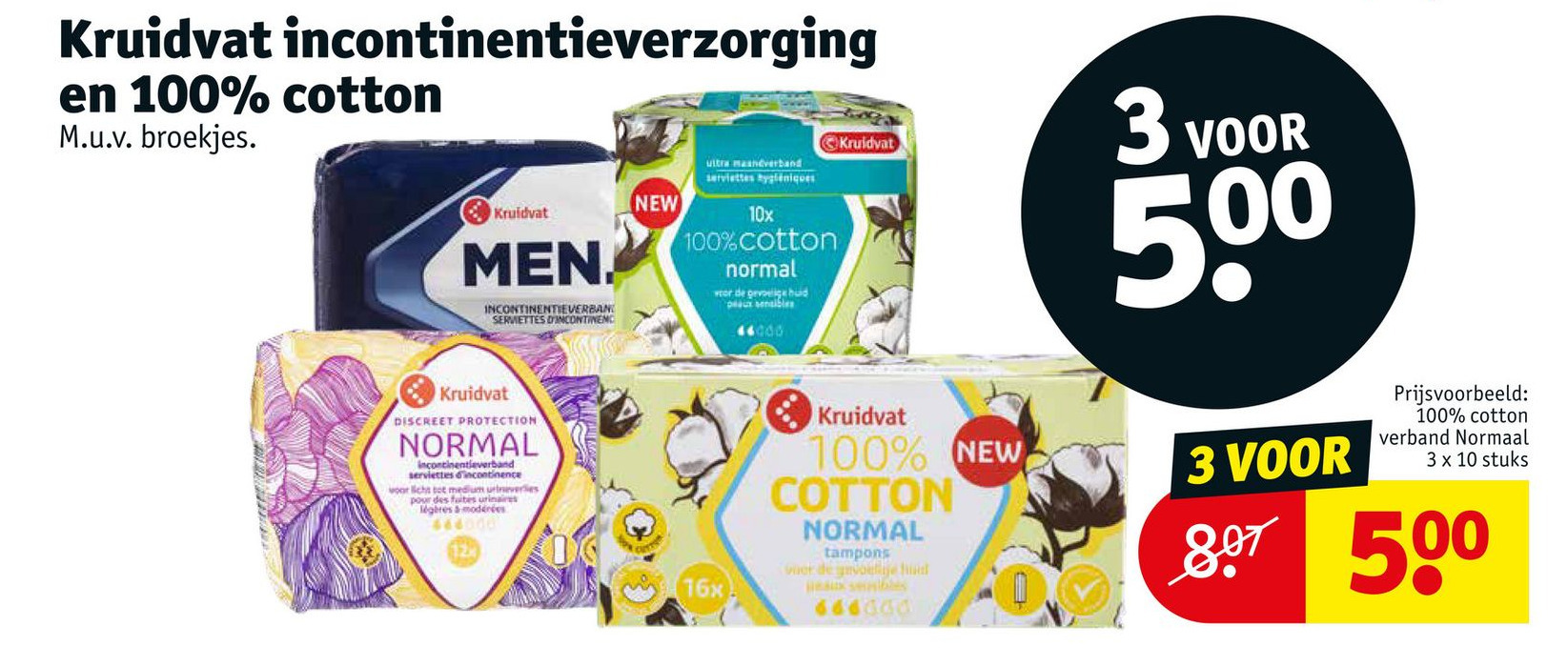 Kruidvat en 100 cotton aanbieding bij Kruidvat