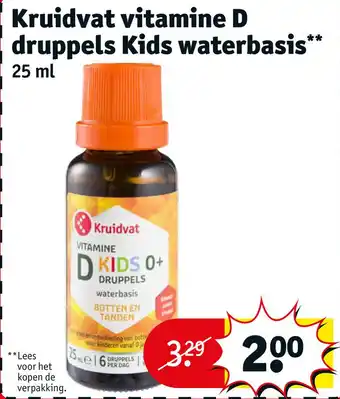 Kruidvat Kruidvat vitamine D druppels Kids waterbasis* aanbieding