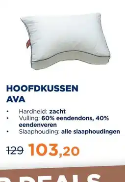 TotaalBED Hoofdkussen Ava | dons aanbieding