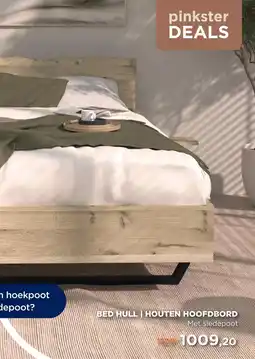 TotaalBED Bed Hull | gestoffeerd hoofdbord | 140 x 200 cm | Slede poten aanbieding