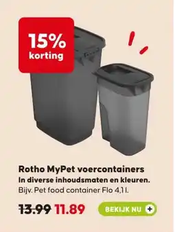 Pets Place Rotho MyPet voercontainers In diverse inhoudsmaten en kleuren. aanbieding