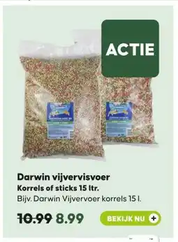 Pets Place Darwin vijvervisvoer Korrels of sticks 15 ltr. aanbieding