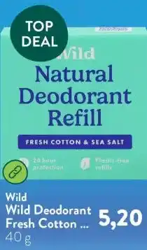 Holland & Barrett Wild Deodorant Fresh Cotton & Sea Salt Navulling aanbieding