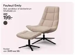 Leen Bakker Bekijk fauteuil en hocker Emily aanbieding