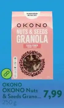 Holland & Barrett OKONO Nuts & Seeds Granola Cocoa Power Coconut & Cocoa aanbieding