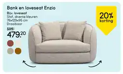 Leen Bakker Bekijk bank en loveseat Enzio aanbieding