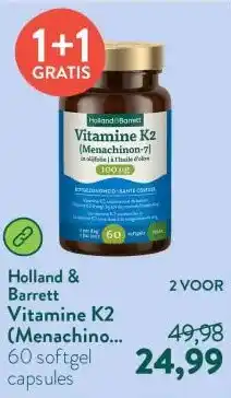 Holland & Barrett Vitamine K2 (Menachinon-7) in Olijfolie 100mcg - 60 softgels aanbieding