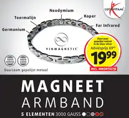 Lucovitaal Magneet armband 5 elementen 3000 gauss aanbieding