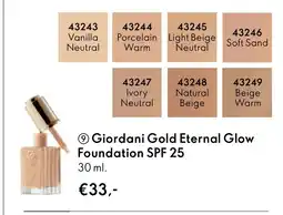 Oriflame Giordani Gold Eternal Glow Foundation SPF 25 aanbieding