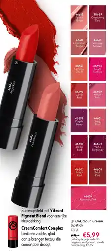 Oriflame OnColour Cream Lipstick aanbieding