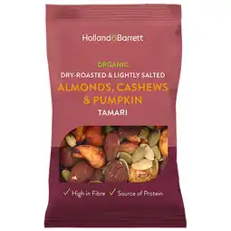 Holland & Barrett Holland & Barrett Notenmix Amandel, Cashew & Pompoenpit Tamari BIO - 35g aanbieding