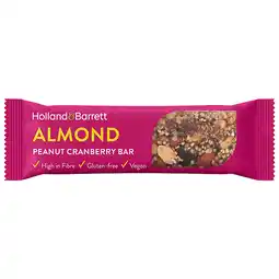 Holland & Barrett Holland & Barrett Almond Peanut Cranberry Bar - 45g aanbieding