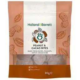 Holland & Barrett Holland & Barrett Peanut & Cacao Bites - 80g aanbieding