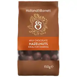 Holland & Barrett Holland & Barrett Milk Chocolate Hazelnuts - 150g aanbieding