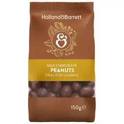 Holland & Barrett Holland & Barrett Milk Chocolate Peanuts - 150g aanbieding