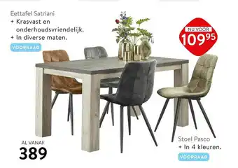 Profijt Meubel Eettafel Satriani Of Stoel Pasco aanbieding