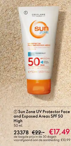 Oriflame Sun Zone UV Protector Face and Exposed Areas SPF 50 High aanbieding