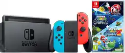 Coolblue Nintendo Switch Rood/Blauw + Super Mario Galaxy 1+2 aanbieding