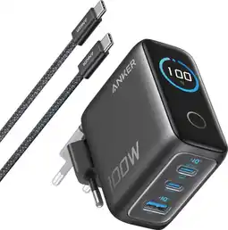 Coolblue Anker Oplader 3 Usb Poorten 100W Power Delivery 3.1 Zwart aanbieding