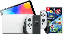 Coolblue Nintendo Switch OLED Wit + Super Mario Galaxy 1+2 aanbieding