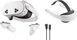 Coolblue Meta Quest 3S 128GB + BlueBuilt PC Link Cable + Elite Strap met batterij aanbieding