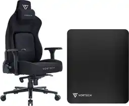 Coolblue Vortech Prestige Gamestoel Zwart + Vortech Vloermat Zwart aanbieding