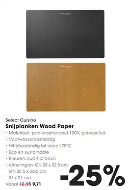 HANOS Select Cuisine Snijplanken Wood Paper aanbieding