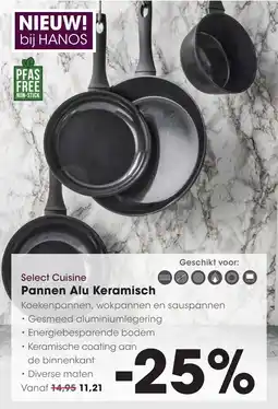 HANOS Select Cuisine Pannen Alu Keramisch aanbieding