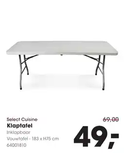 HANOS Select Cuisine Klaptafel aanbieding