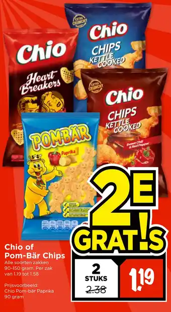 Vomar Voordeelmarkt Chio of Pom-Bär Chips aanbieding